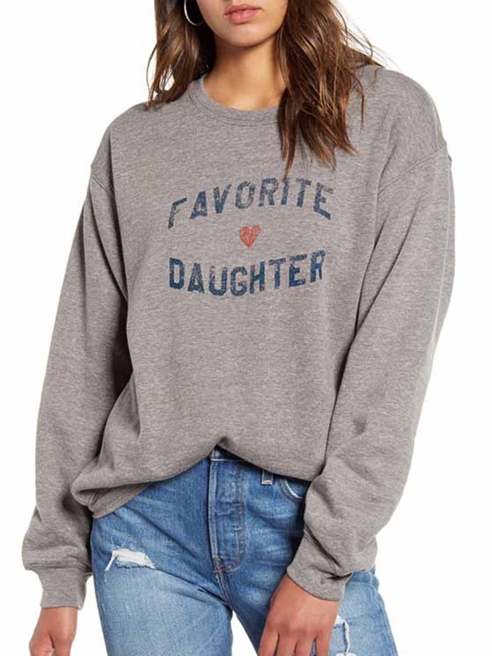 Favorite Daughter Sweatshirt with Red Heart